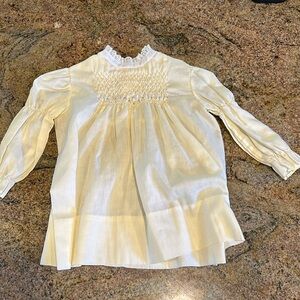 Vintage Carrousel Girls Dress Hand Smocked Yellow Size T 2